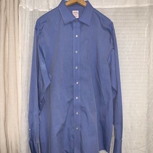 Brooks Brothers 346 Non-Iron Mens 17.5-37 Blue